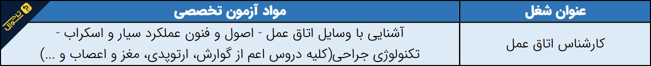 منابع استخدامی کارشناس اتاق عمل / آزمون استخدامی سازمان تامین اجتماعی سال 1401 (خرداد)